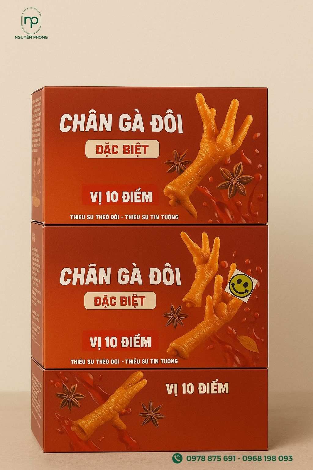 Hộp giấy đựng chân gà đôi